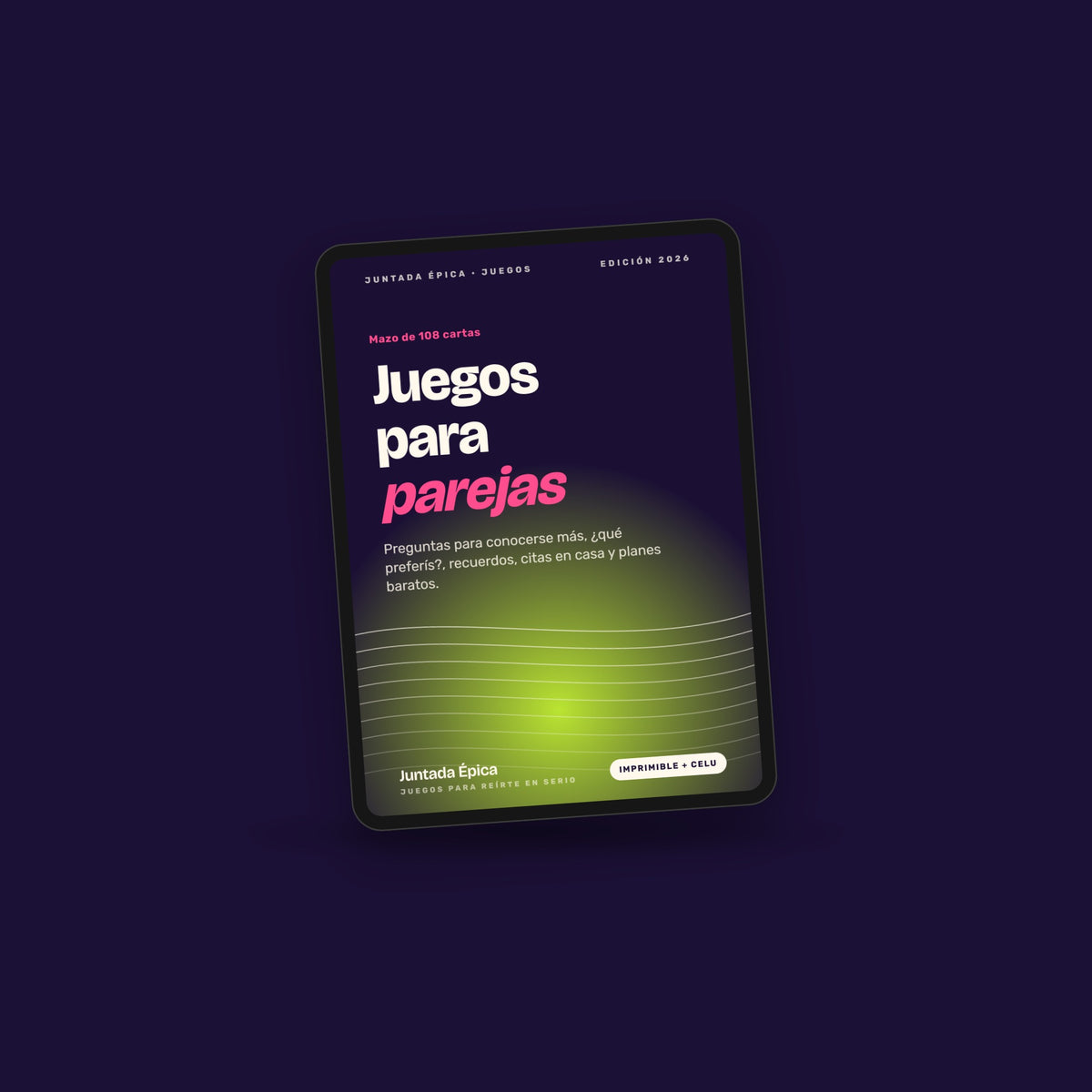 Juegos para parejas: mazo de 108 cartas