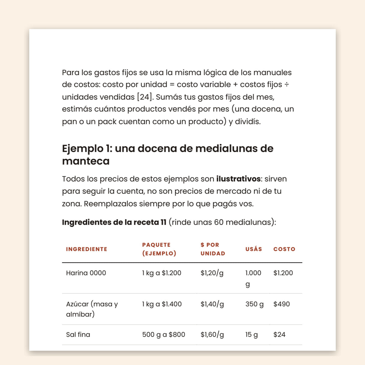 Panadería casera para vender